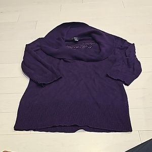 Purple/plum , size : PS , Alfani sweater . Cow neck , with lace in the front